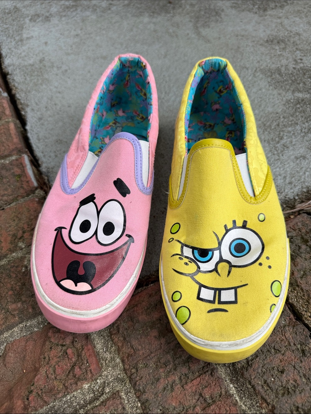 SpongeBob Squarepants Pink Patrick & Yellow SpongeBob Slip-On Shoes